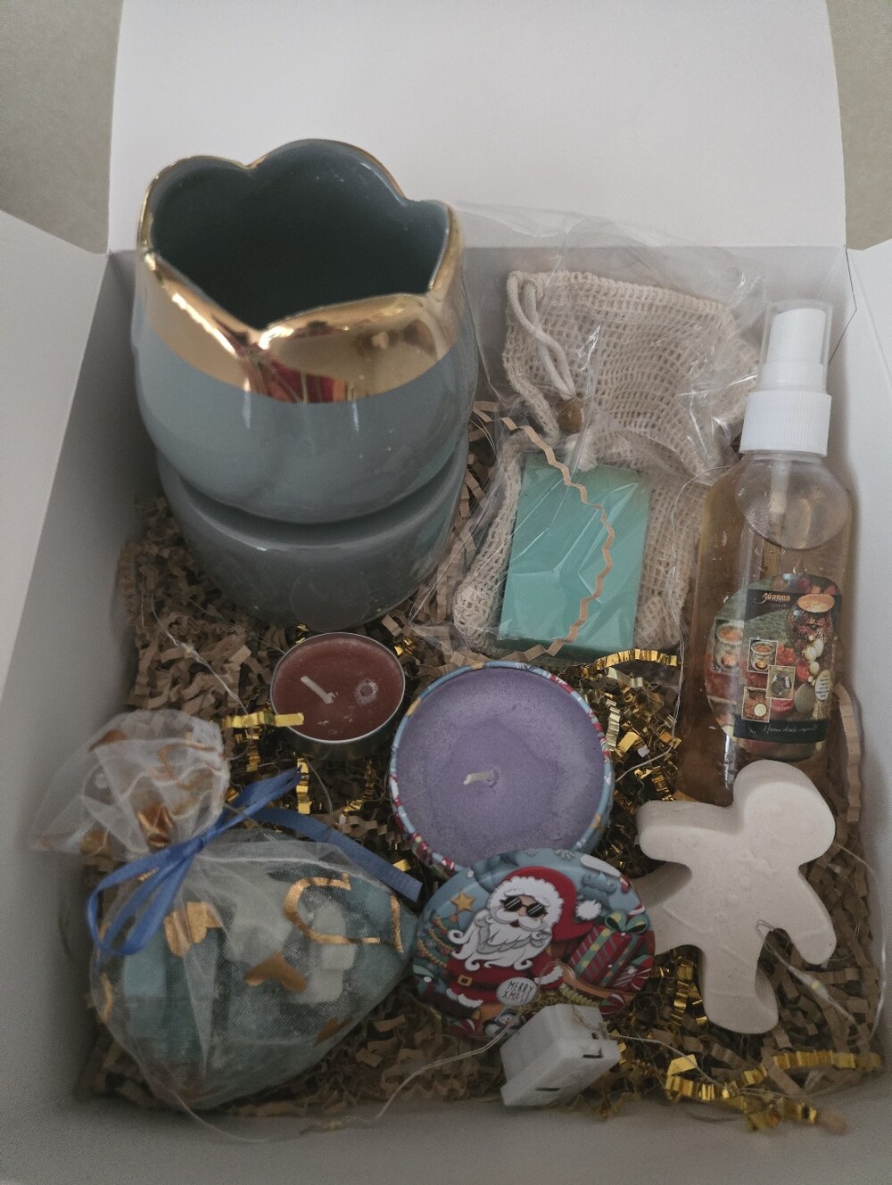 Gray & Gold Ceramic Wax Warmer Gift Set - Women Bath & Body